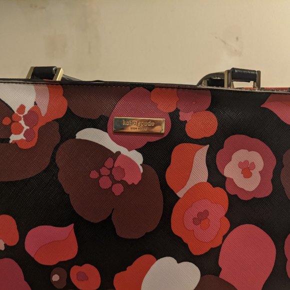 Kate Spade Jules Grant Street Grainy Vinyl wonderfloral Tote - Picture 3 of 8